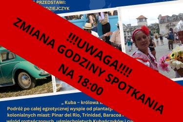 Spotkanie Podróżnicze KUBA - Zmiana godziny na 18.00