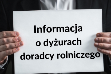 Informacja o dyżurach doradcy rolniczego