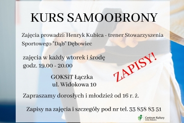 Zapraszamy na kurs samoobrony do Łączki