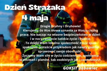 Życzenia z okazji Dnia Strażaka 4 maja