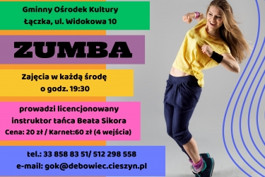 Zumba w Łączce prowadzona przez panią instruktor Beatę Sikorę 