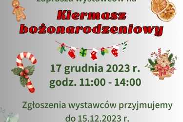 Kiermasz bożonarodzeniowy - zapraszamy wystawców