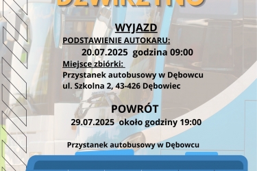 Wyjazd wakacyjny do Dźwirzyna - informacja dla uczestników 