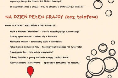 Rodzinny Piknik Bez Telefonu 16.08.2025 r. - zapraszamy! 
